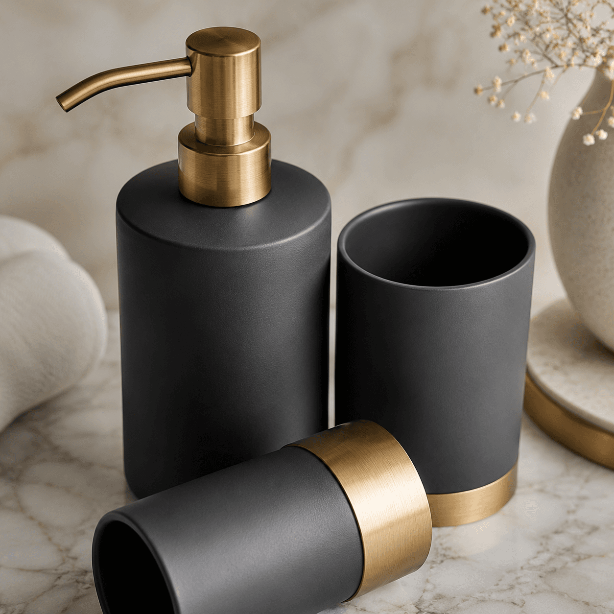 Soap & Lotion Dispenser Set detail